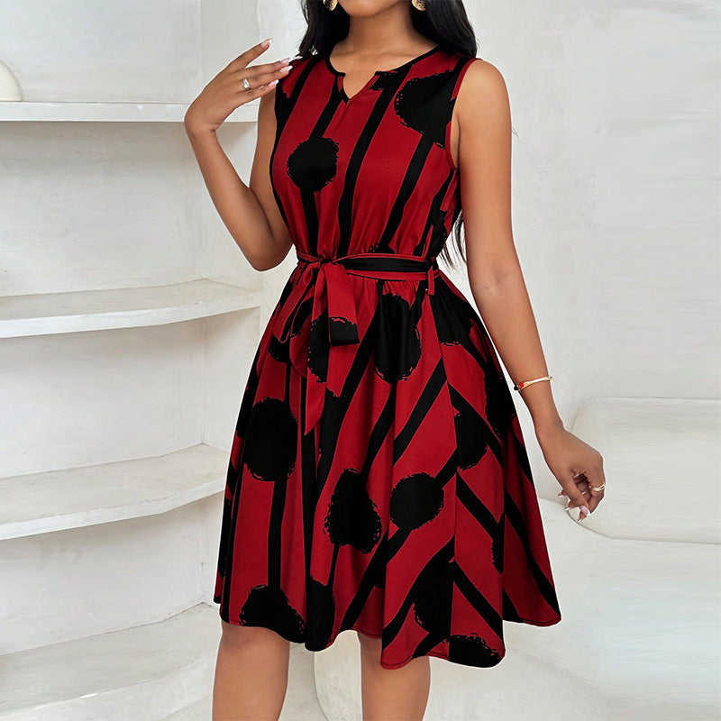 Belted A-line Dress