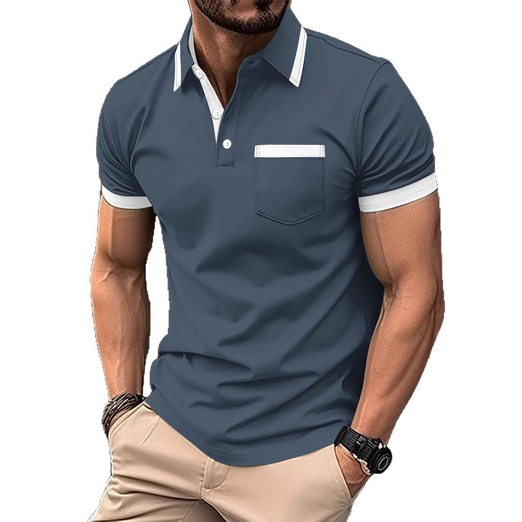 Men's Patchwork Polo Shirt