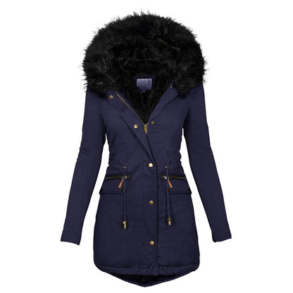 Women Parkas With Plush Hooded Thick