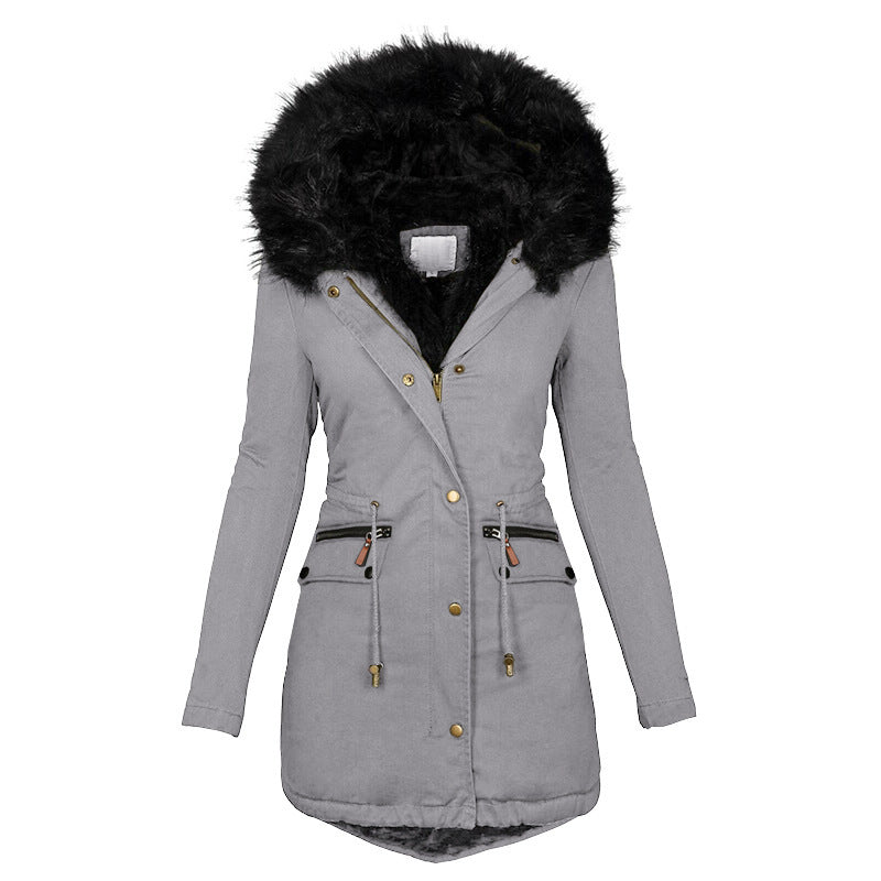 Women Parkas With Plush Hooded Thick