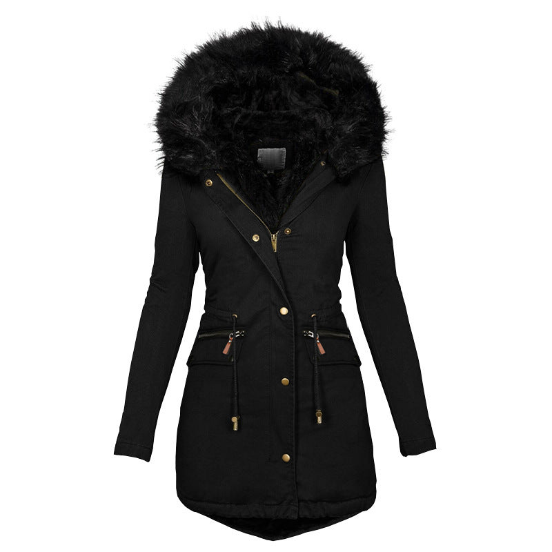 Women Parkas With Plush Hooded Thick