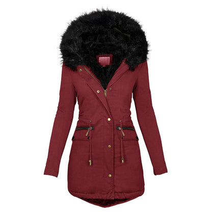 Women Parkas With Plush Hooded Thick