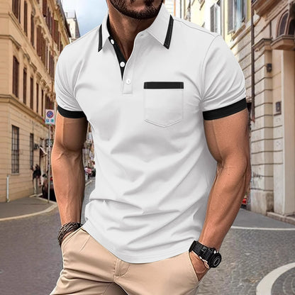 Men's Patchwork Polo Shirt