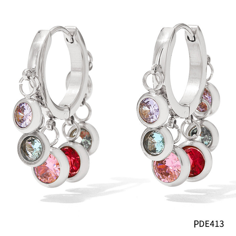 Fashion Geometric Zircon Earrings