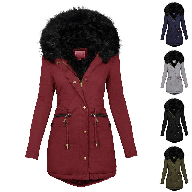 Women Parkas With Plush Hooded Thick
