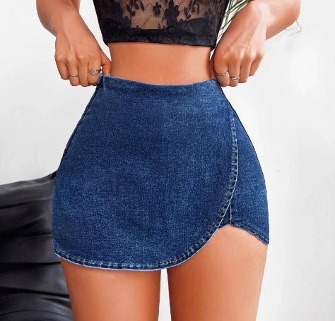 Slim-fit Denim Skirt Short