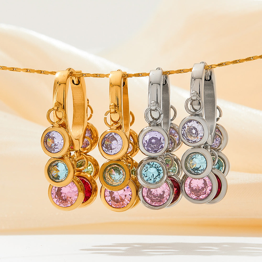 Fashion Geometric Zircon Earrings