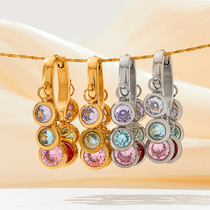 Fashion Geometric Zircon Earrings