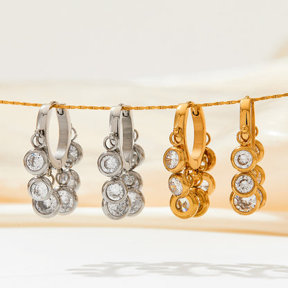 Fashion Geometric Zircon Earrings