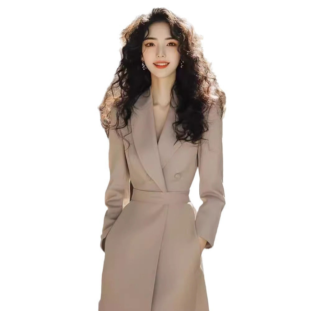 Formal Khaki Blazer Dress