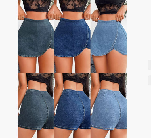 Slim-fit Denim Skirt Short