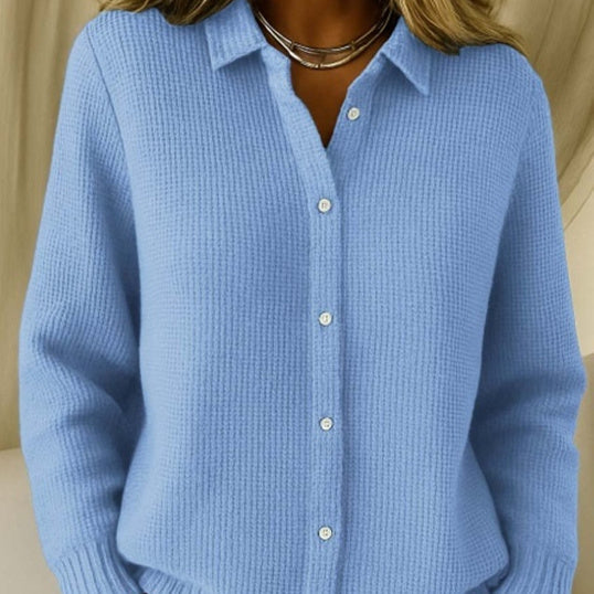 Women Cardigan Knitted Lapel Sweater