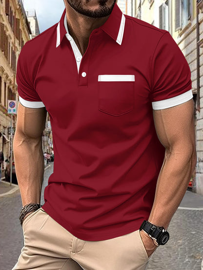 Men's Patchwork Polo Shirt