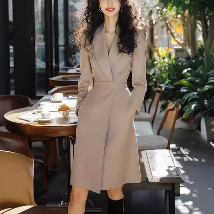 Formal Khaki Blazer Dress