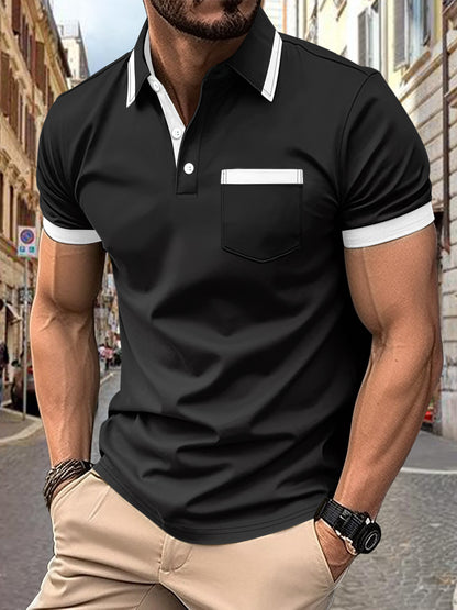 Men's Patchwork Polo Shirt