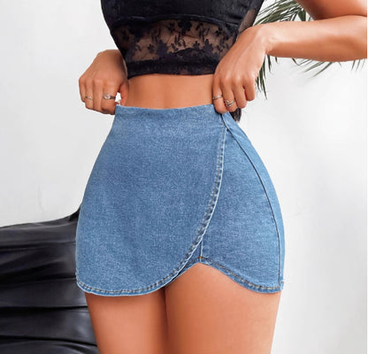 Slim-fit Denim Skirt Short