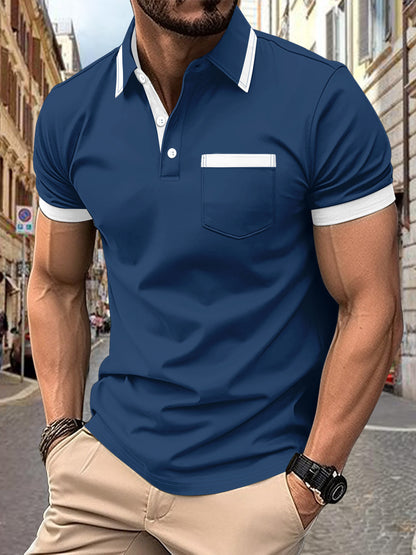 Men's Patchwork Polo Shirt