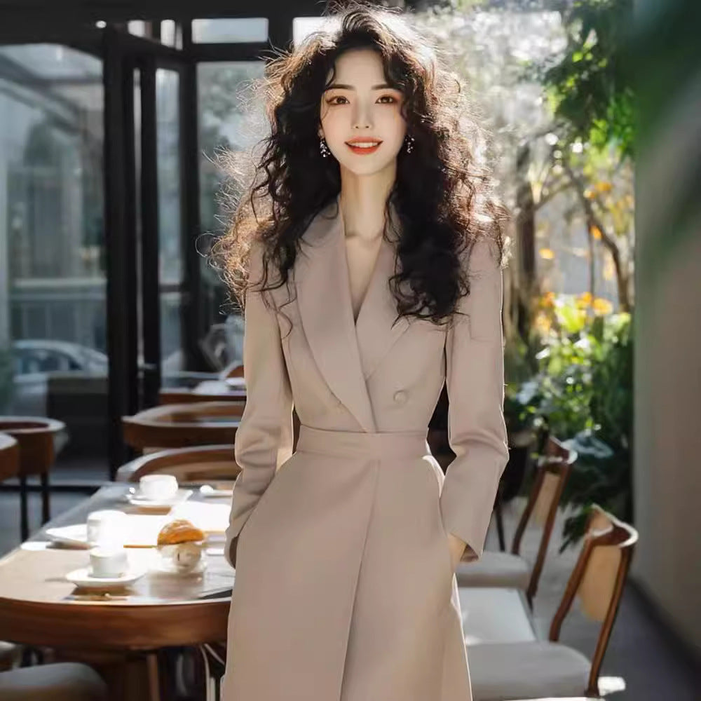 Formal Khaki Blazer Dress