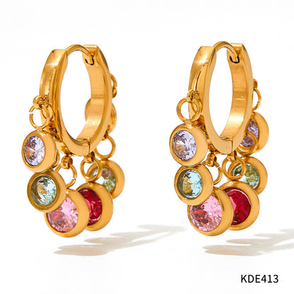 Fashion Geometric Zircon Earrings