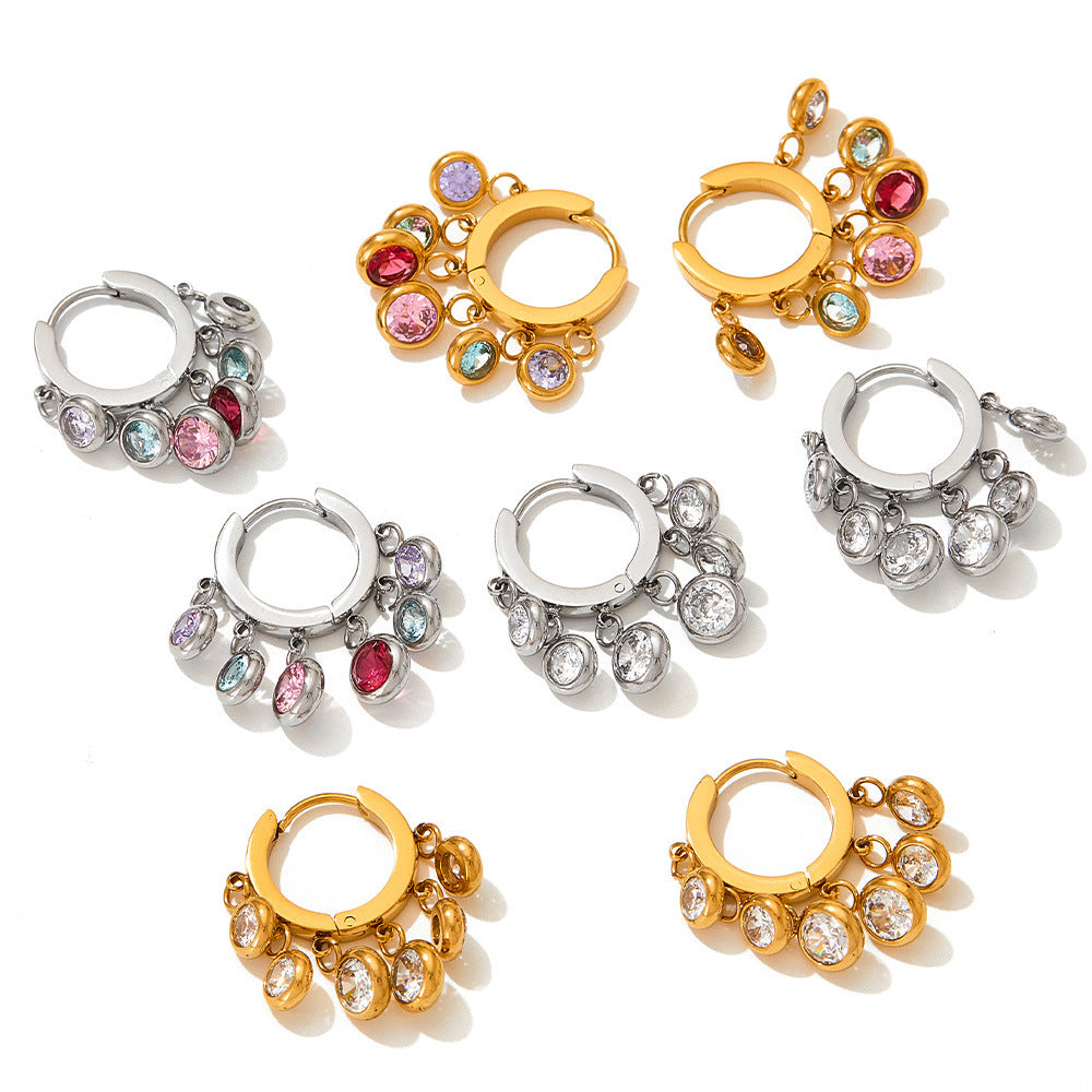 Fashion Geometric Zircon Earrings