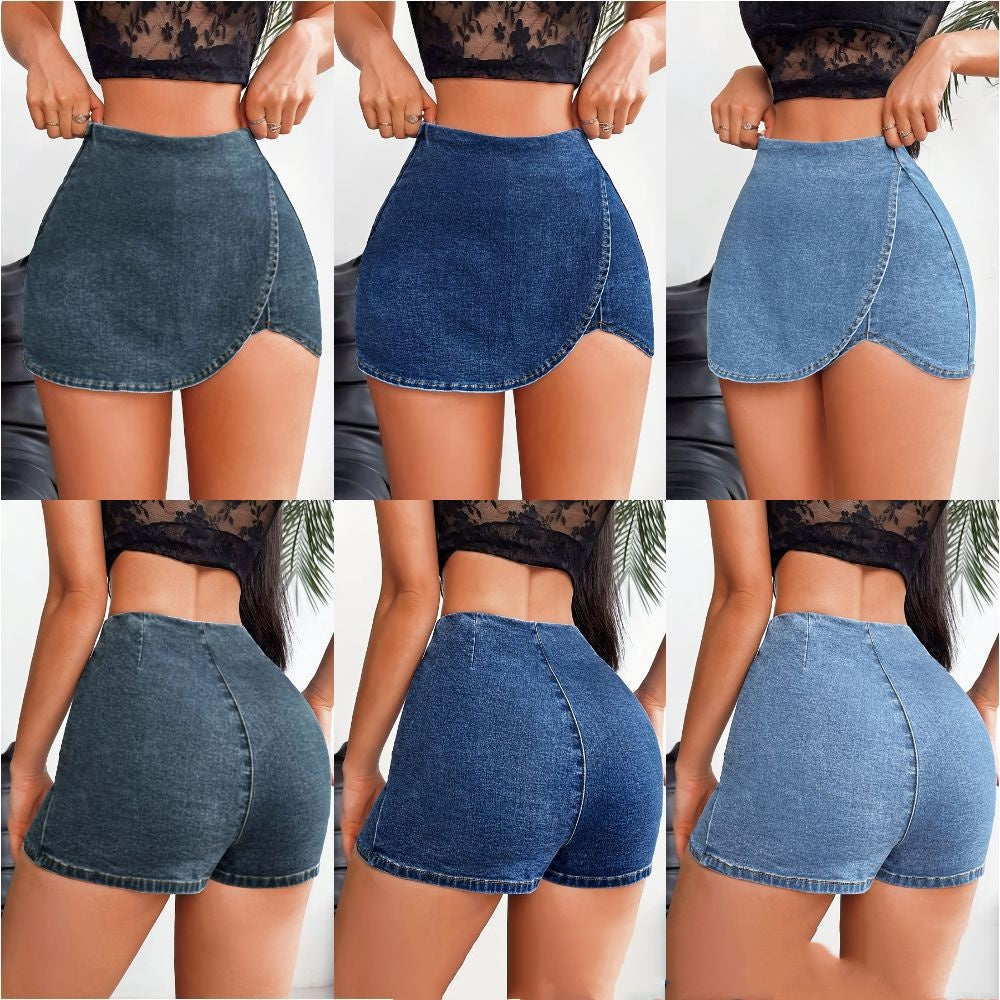 Slim-fit Denim Skirt Short